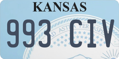 KS license plate 993CIV