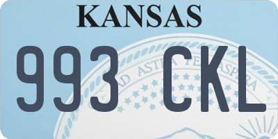 KS license plate 993CKL