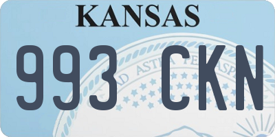 KS license plate 993CKN