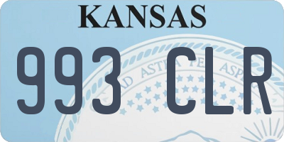 KS license plate 993CLR