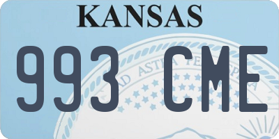 KS license plate 993CME