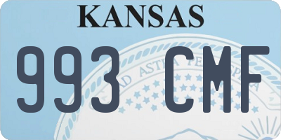 KS license plate 993CMF