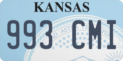 KS license plate 993CMI