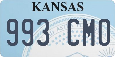 KS license plate 993CMO