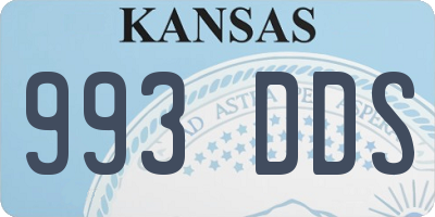 KS license plate 993DDS