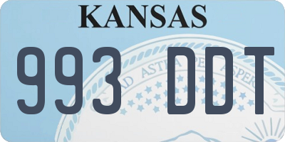 KS license plate 993DDT