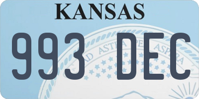KS license plate 993DEC