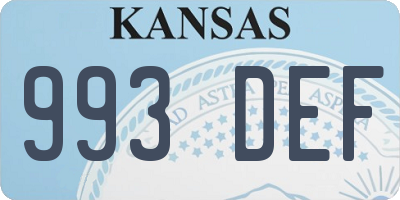 KS license plate 993DEF