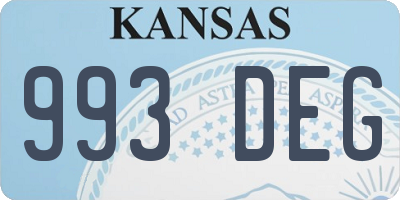 KS license plate 993DEG