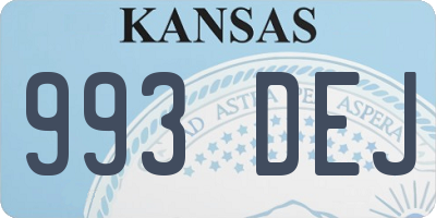 KS license plate 993DEJ