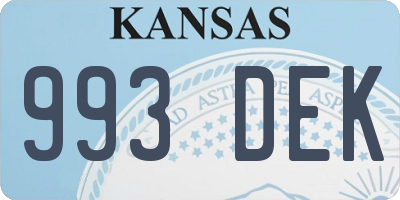 KS license plate 993DEK