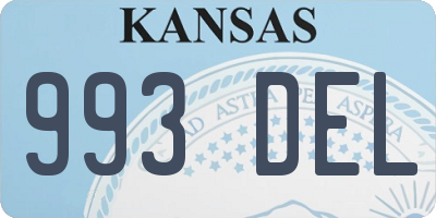 KS license plate 993DEL