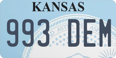 KS license plate 993DEM