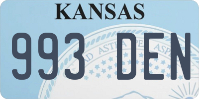 KS license plate 993DEN