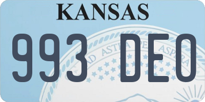 KS license plate 993DEO