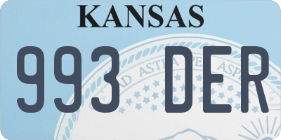 KS license plate 993DER