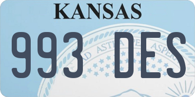 KS license plate 993DES