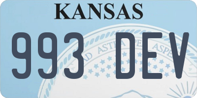 KS license plate 993DEV