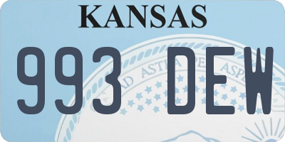 KS license plate 993DEW