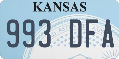 KS license plate 993DFA