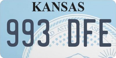 KS license plate 993DFE