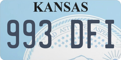 KS license plate 993DFI