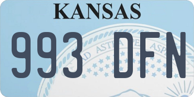 KS license plate 993DFN