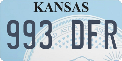 KS license plate 993DFR
