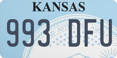 KS license plate 993DFU