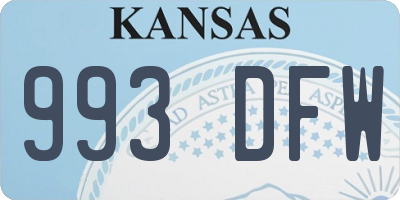 KS license plate 993DFW