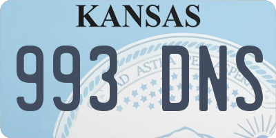 KS license plate 993DNS