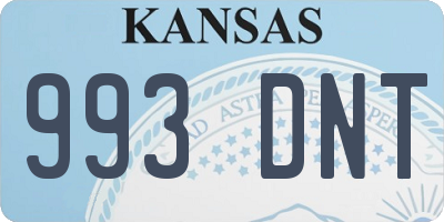KS license plate 993DNT