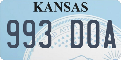 KS license plate 993DOA