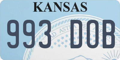 KS license plate 993DOB