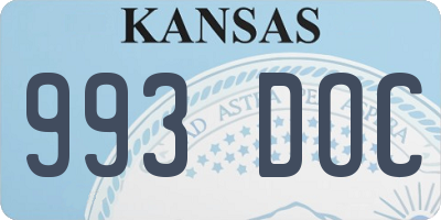 KS license plate 993DOC