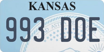 KS license plate 993DOE
