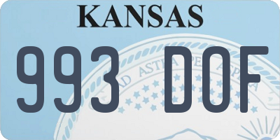 KS license plate 993DOF