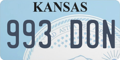 KS license plate 993DON