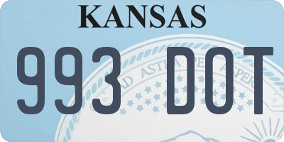 KS license plate 993DOT