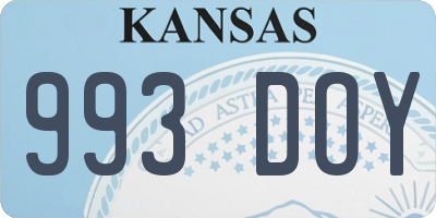 KS license plate 993DOY