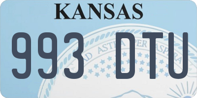 KS license plate 993DTU