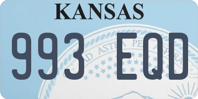 KS license plate 993EQD