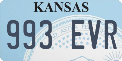 KS license plate 993EVR