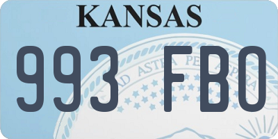 KS license plate 993FBO
