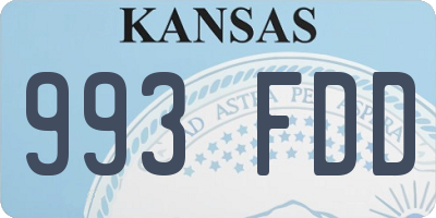 KS license plate 993FDD