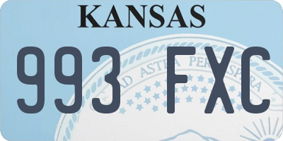 KS license plate 993FXC