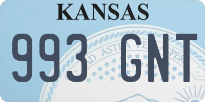 KS license plate 993GNT