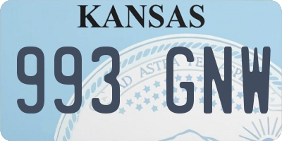 KS license plate 993GNW