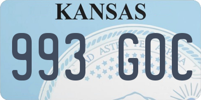 KS license plate 993GOC