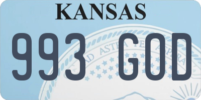 KS license plate 993GOD